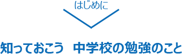 はじめに 知っておこう 中学校の勉強のこと